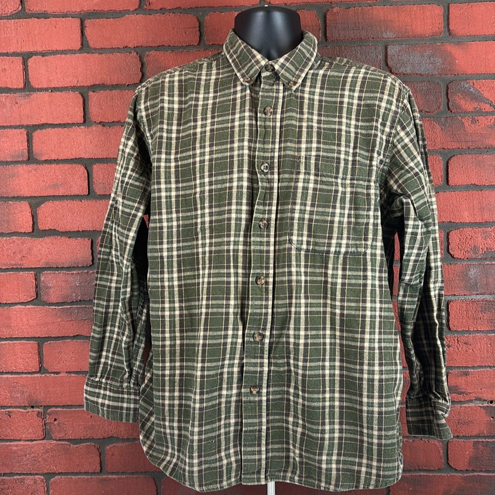 Outdoor Life Men’s Large Flannel Button-Down Shirt –‎ Plaid, Cotton